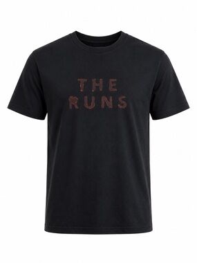 Fashion Gear "The Runs" Hand-Painted Graphic Tee 39 Black Size XL